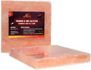 grillart® Premium XL Salzstein zum Grillen (2er Pack Quadratisch) – Hochwertiger