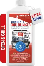 MAXXI CLEAN | Backofen & Grillreiniger - das Original | 750 ml Gel Paste | selbstarbeitender Reiniger und Fettlöser | für Backofen, Herdplatte & Grill | löst hartnäckige Verkrustungen