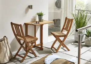 SAM Balkontisch Alessio, Akazienholz massiv & geölt, Klapptisch 60x47 cm, Kleiner Holztisch für Balkon, Terrasse oder Wintergarten, pflegeleichtes Unikat