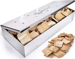 Mountain Grillers Edelstahl Räucherbox für BBQ - Grillspaß mit Aroma - Für Ball,