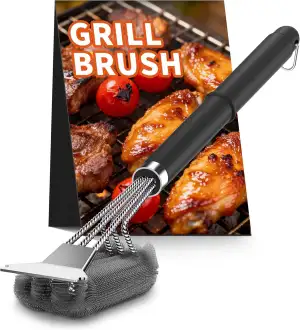 3-in-1 Grillbürste,BBQ-Bürsten, Reinigungsbürste, Robustes Reinigungsset für Gasgrill, Holzkohleg...