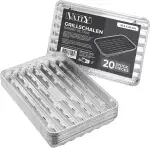 Vaily Alu Grillschalen Grillpfanne 20er Pack - Tropfschale Zubehör für BBQ, Camping und Küche - Aluschale für weniger Fett und Schmutz - 32,5 x 22 cm