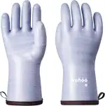 Wahoo Flüssig Silikon Hitzebeständige Grillhandschuhe, Topfhandschuhe, Backhandschuhe, Ofenhandschuhe, Grillen, Backen, Kochen, rutschfest, Wasserdicht, Violett, L/9