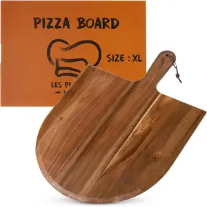 Pizzaschieber aus Akazienholz 35,5 × 48,6 cm – Großes Pizzabrett & Servierplatte