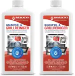 Maxxi Clean | Backofen- Grillreiniger extra stark | 2x 750 ml Gel Paste | selbstarbeitender Reiniger und Fettlöser | für, Herdplatte & Grill | löst Verkrustungen ohne Aufheizen & Gerüche