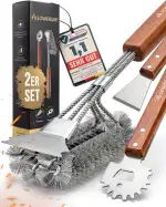 5 in 1 Grillbürste Edelstahl mit Schaber [TESTSIEGER] kompatibel mit Weber Grill Zubehör für gasg...