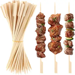 300 Stück Schaschlikspieße Holz 30cm, Spieße Fingerfood Bambus, Holzspieße für F