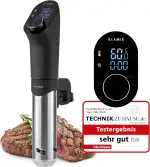 KLAMER Sous Vide Stick, 1200 Watt IPX7 wasserdichter Sous Vide Garer mit 3D Zirkulation und 20-95℃ Temperaturregelung, Schongarer Timerfunktion und LED Display