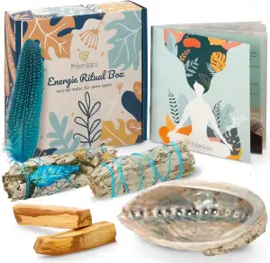 Premium Räucherset I Weisser Salbei zum Räuchern, Palo Santo I Robuste Abalone-M