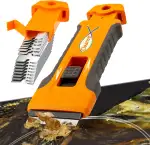 Glasschaber Herdkratzer mit 15 Ersatzklingen im Griff, Küchenschaber Scraper für Kochfeld Backofen Induktionskochfeld Glaskeramik, Super in der Hand Haarbürste.