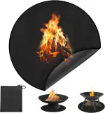 Rund Feuerfeste Unterlage, 61cm Unterlage für Feuerschale, Feuerschutzmatte für Tischkamin, Ölbes...