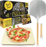 Loco Bird Pizzastein für Backofen & Gasgrill inkl. Pizzasschieber & 55-seitigem Rezeptbuch - Pizz...