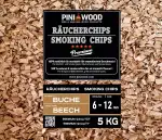 PINI 5 Kg Räucherchips Buche 6-12 mm Smoking Chips Räucherspäne 18 Liter