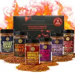 Meat Lovers BBQ Rub Geschenkset – Holy Cow, Angel’s Wings, Smoky Pig, Sweet Texas, Steak King & Adam's Ribs | Packung mit 6 | 100 % natürlich | Gewürzgeschenk für Foodies