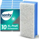 SONTY Profi Putzschwamm kratzfrei blau groß – 10x Jumbo Schwämme aus Österreich | XXL Reinigungsschwämme für Fenster, Küche, Bad, Pool, Gastronomie und Glas | 15 x 7 x 4 cm waschbar