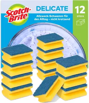 Scotch-Brite Delicate, nicht kratzender Spülschwamm, 12 Stück pro Packung - Allz