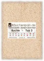 Räucherspäne Räuchermehl Buche 2kg Typ 3 mittelfein 0,3-1mm für Sparbrand geeignet