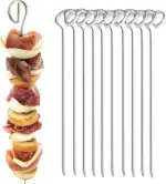 Grillspieße 10er Set - 21 cm Schaschlikspieße aus Edelstahl - Grill-Hochgenuss für alle Fleischfans und Vegetarier - Fleischspieße, Made in Germany