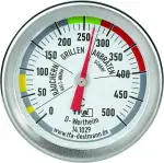 TFA Dostmann 141029 BBQ Thermometer, Analog, 14.1029, zur Garraumtemperaturmessung, für den Grill/Smoker, aus Edelstahl, 18/8, Silber, Ø 52 x H 67 mm
