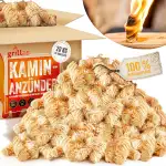 Kaminanzünder 20 kg (ca. 1600 Stück) Grillanzünder aus Bio Holzwolle & Wachs | Anzünder Kohleanzünder Ökologisch | Wachsanzünder Umweltfreundlich | Anzündwolle Ofenanzünder Lange Brenndauer
